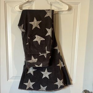 Star Patterned corduroy flare leg pants